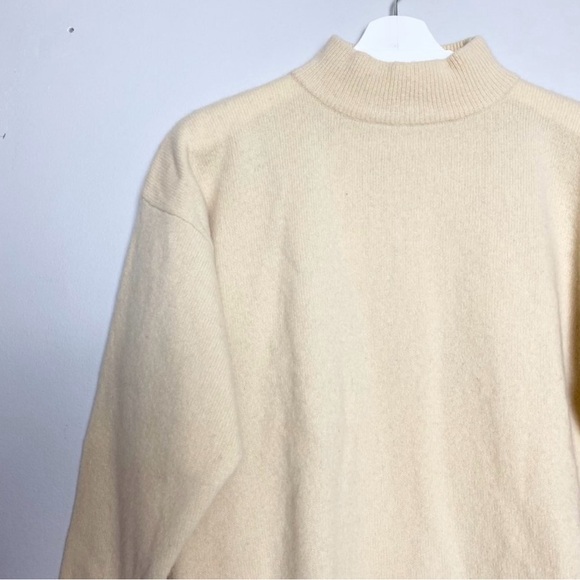 Vintage Cream Wool Mock Neck Sweater - Picture 4 of 7